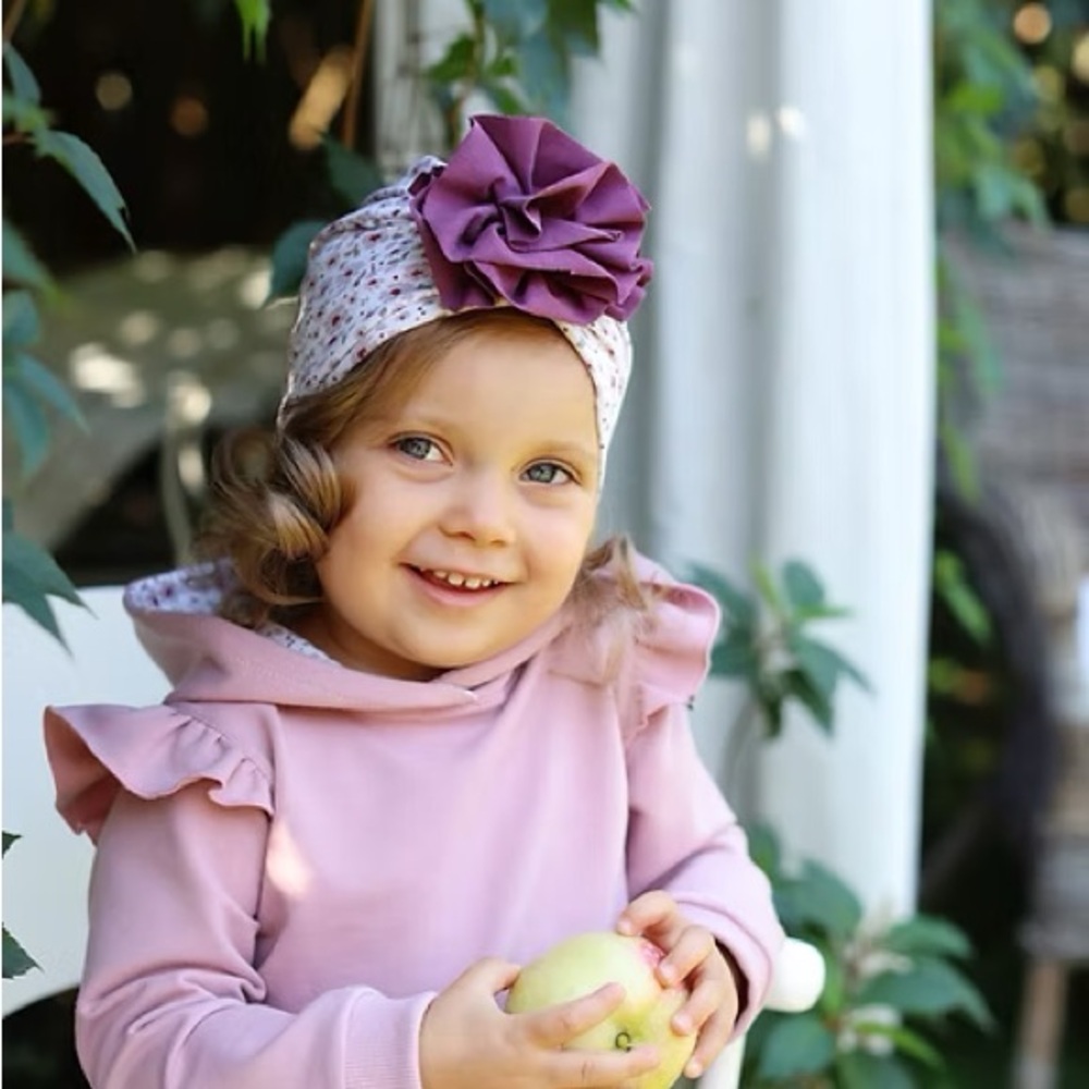 Pink and Purple Floral Hat Accessory